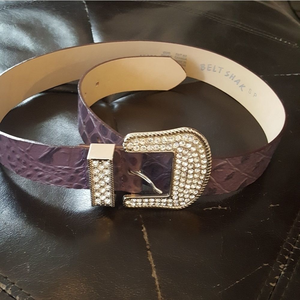 Belt Shak Belt Purple Rhinestone Size Small